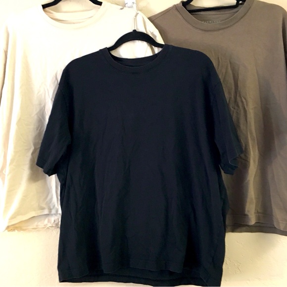 Everlane 100% Organic Cotton Short Sleeve T-Shirt Bundle (3) Large Black Brown - Picture 1 of 9